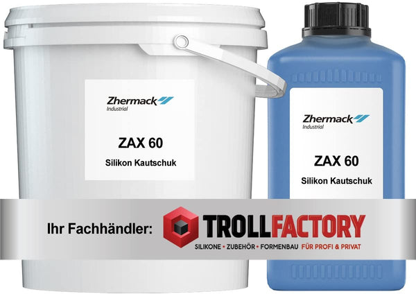 Zhermack Premium Silikon Kautschuk Zax 60 hart blau Dubliersilikon 10:1 Inhalt: 5,5kg (Base 500g + Catalyst 5kg)