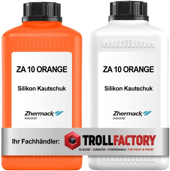 Zhermack Silikon Kautschuk ZA 10 orange Härte Shore 13 Dubliersilikon weich