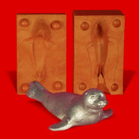 Zinn Giessform Seehund Robbe - Silikonform hitzebeständig - benötigt ca. 55g Reinzinn
