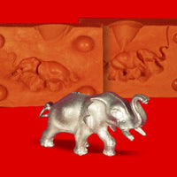 Zinn Giessform Kleiner Elefant trompetend - Silikonform hitzebeständig - benötigt ca.30g Reinzinn